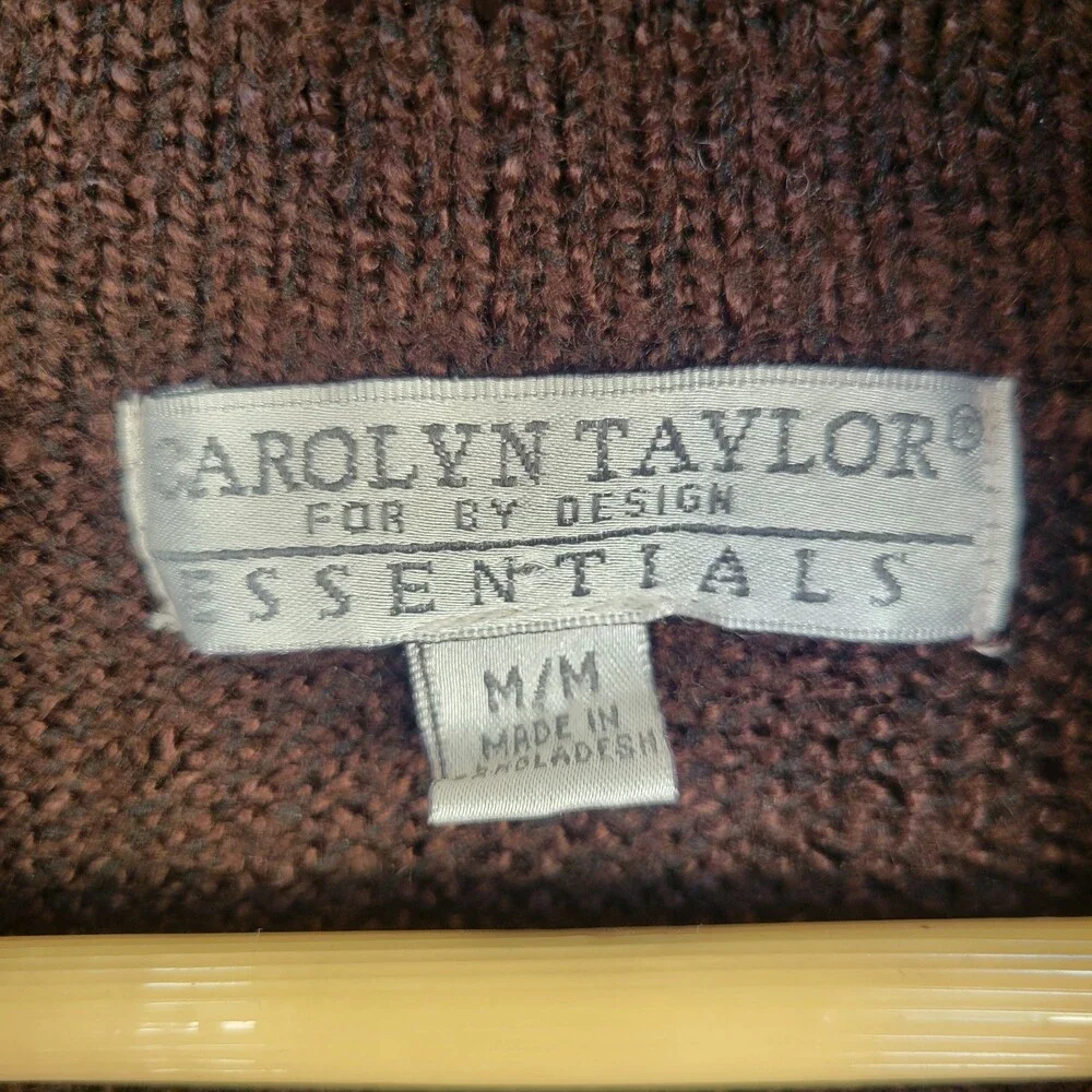 Carolyn Taylor for By Design Essentials Brown Knit Pullover Sweater Top Medium